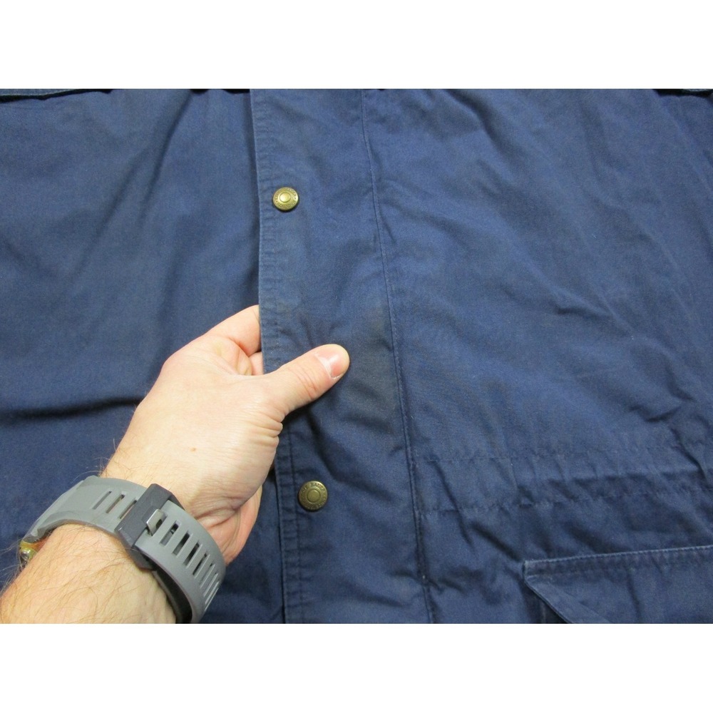 VINTAGE Eddie Bauer Wool Lined Mountain Parka Jacket Mens XL Tall Blue Hooded - Picture 4 of 15